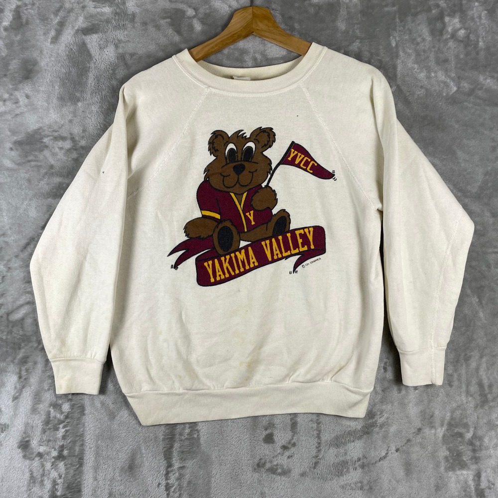 True Vintage 80s Raglan Sweatshirt Men Medium Made in USA School Colliegate